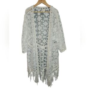 Chicos Vintage Embroidered Kimono Fairy Costal Cowgirl Grandma 70s Cottagecore